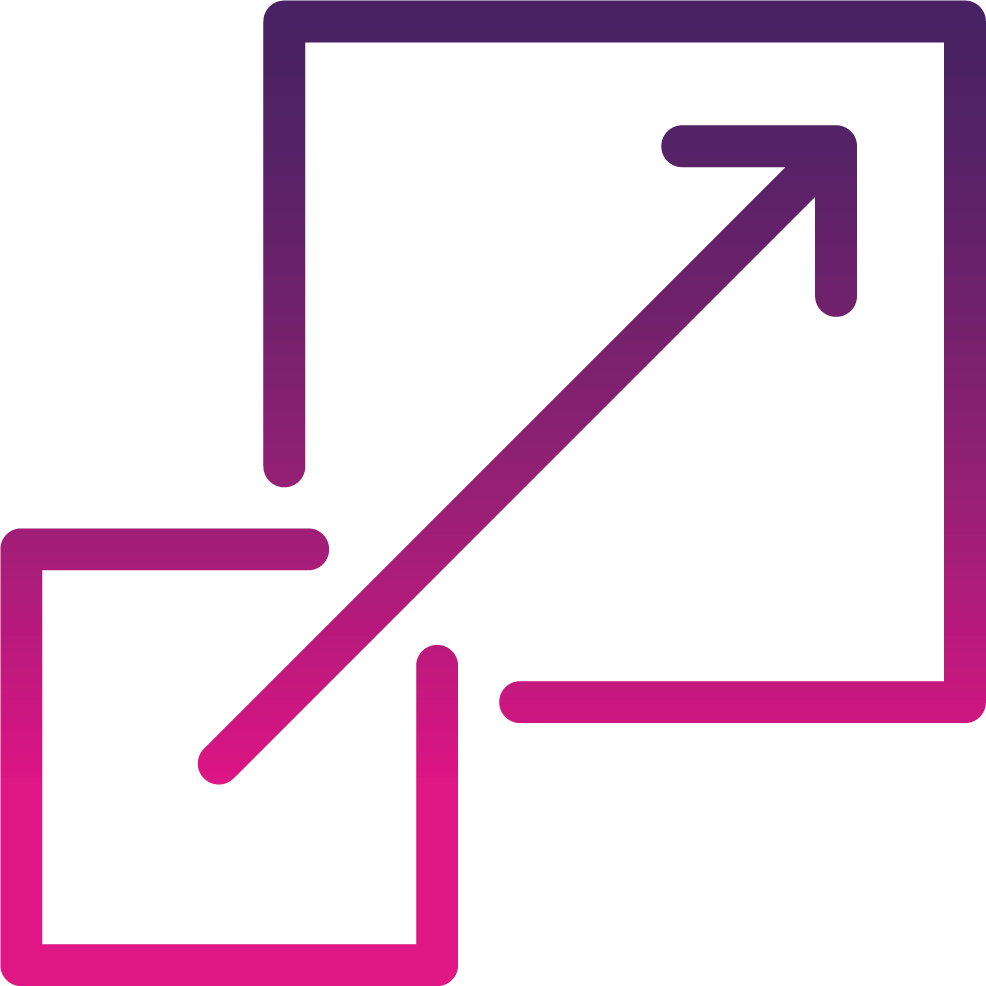 Icon showing scaling up