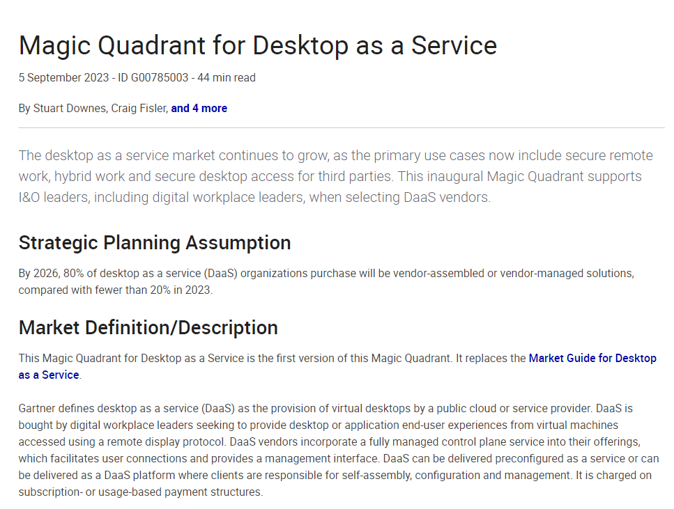 Microsoft a Leader in the 2023 Gartner Magic Quadrant for Desktop as a